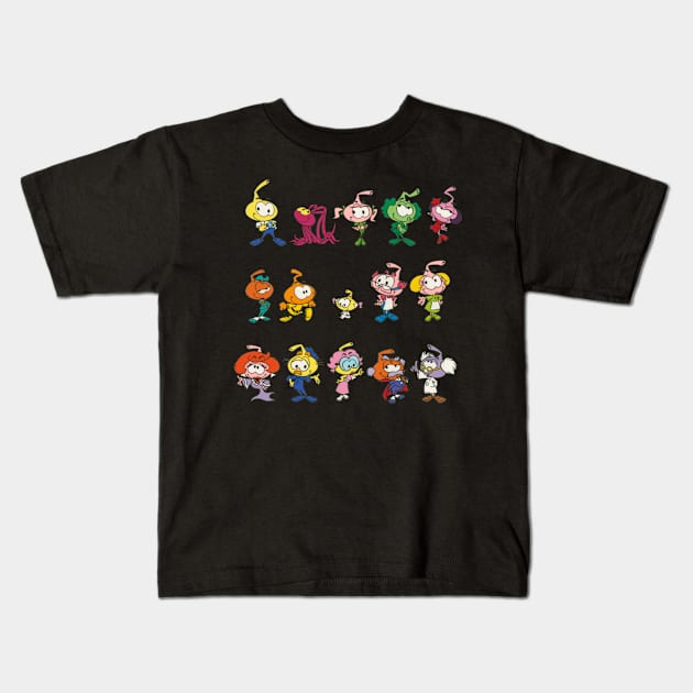 Snorkel Sidekicks Pay Tribute to the Loyal Friends and Endearing Companions of Snorks Characters on a Tee Kids T-Shirt by Frozen Jack monster